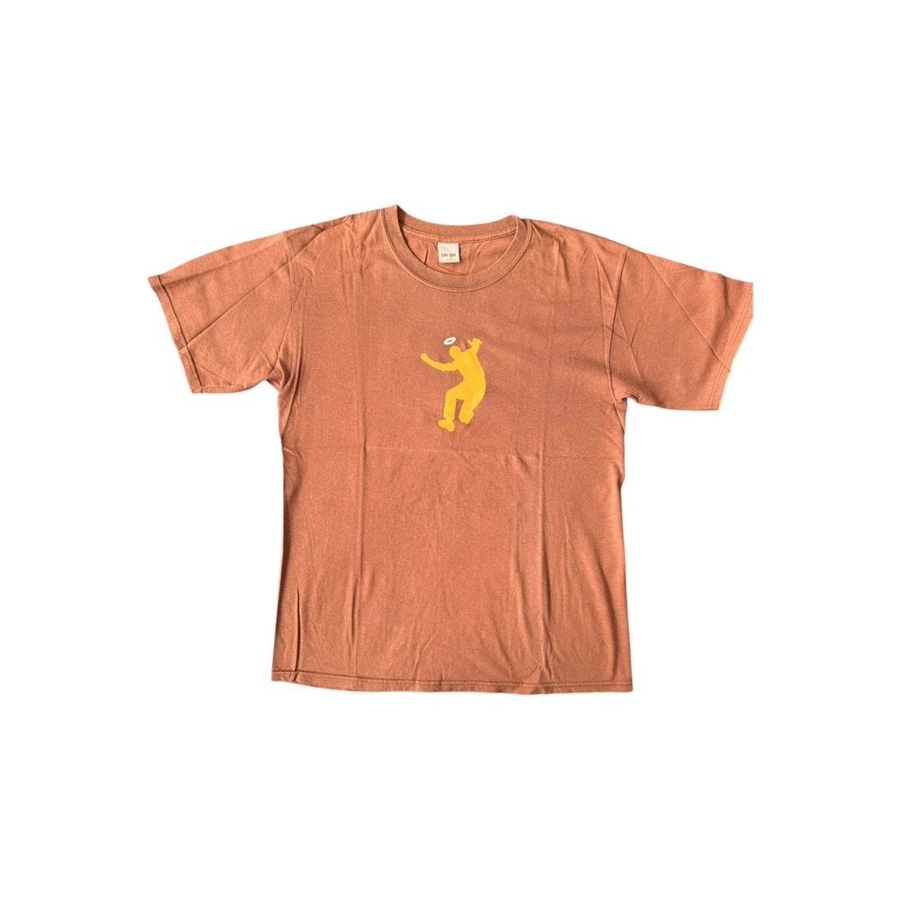 Union T-Shirt Mens Large Brown Good Frontman Logo #12 Vintage 00s Streetwear